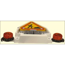 Set magnetic - Triunghi semnalizare LED rabatabil electric - 500 mm - Clasa T2 - Cu 2 girofaruri LED